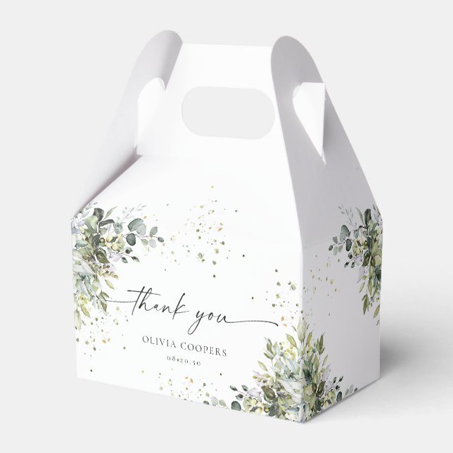 Eucalyptus Floral Greenery Baby Shower Geschenkschachtel (Vorderseite)