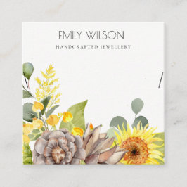 EUCALYPTUS FLORAL NECKLACE DISPLAY LOGO SUNFLOWER QUADRATISCHE VISITENKARTE