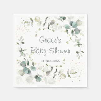 Eucalyptus Foliage Baby Showpapier Napkin Serviette