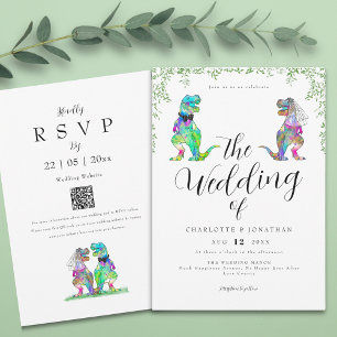 Eucalyptus Foliage Dinosaurier Wedding Einladung