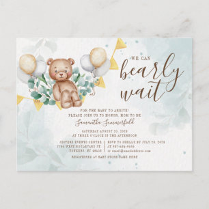 Eucalyptus Foliage Greenerenerary Bear Blush Baby  Einladungspostkarte