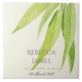 EUCALYPTUS FOLIAGE LEAF SAVE THE DATE WEDING GIFT FLIESE