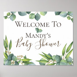 Eucalyptus Foliage Personalisiertes Babyduschzeich Poster