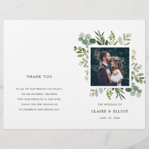 Eucalyptus Foliage Photo Mariage programme de céré