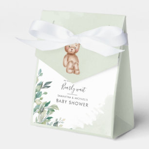 Eucalyptus Foliage Script Bear Couples Baby Dusche Geschenkschachtel