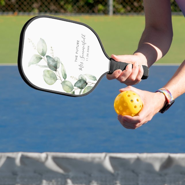 Eucalyptus Foliage Script-Brautparty Pickleball Schläger (InSitu)