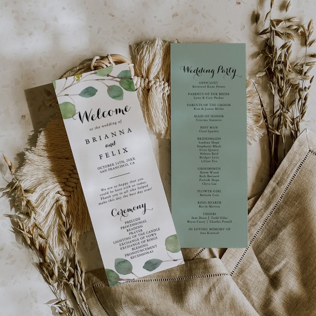 Eucalyptus Foliage Wedding Program für Grünpflanze Programm (Von Creator hochgeladen)
