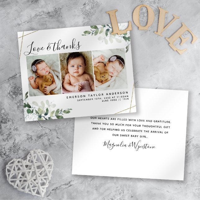 Eucalyptus Foto New Baby Danke Karte (Von Creator hochgeladen)