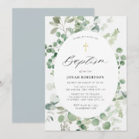 Eucalyptus frame-Babyjunge Taufe