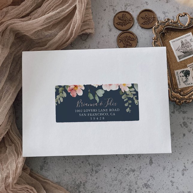 Eucalyptus Garden Rose Floral Wedding RSVP Anschri Adressaufkleber (Von Creator hochgeladen)
