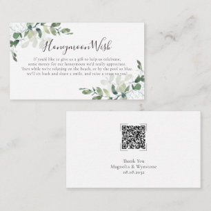 Eucalyptus Geem Honeymoon Wish QR Code Begleitkarte