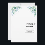 Eucalyptus generery wedding einladung<br><div class="desc">A eucalyptus wedding embraces natural elegance with soft greenery, muted tones, and a fresh, organic feel. Eucalyptus leaves—symbolizing protection and abundance—add timeless beauty to bouquets, centerpieces, and décor. Perfect for rustic, boho, or minimalist themes, this style combines serene simplicity with sophisticated charm, creating a romantic and refreshing atmosphere for your...</div>