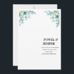 Eucalyptus generery wedding einladung<br><div class="desc">A eucalyptus wedding embraces natural elegance with soft greenery, muted tones, and a fresh, organic feel. Eucalyptus leaves—symbolizing protection and abundance—add timeless beauty to bouquets, centerpieces, and décor. Perfect for rustic, boho, or minimalist themes, this style combines serene simplicity with sophisticated charm, creating a romantic and refreshing atmosphere for your...</div>