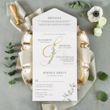 Eucalyptus Gold Ampersand Hochzeit