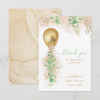 Eucalyptus Gold Balloon Baby Showroom Dankeschön K Dankeskarte