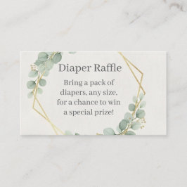 Eucalyptus Gold Diaper Raffle Insert Card | Boho