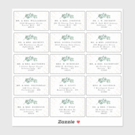 Eucalyptus Gold Foil Wedding Guest Address Labels