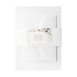 Eucalyptus Gold Geometric Wedding Einladung Bly Einladungsbanderole