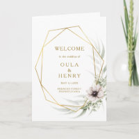 Eucalyptus Gold Géométrique Programme de mariage p