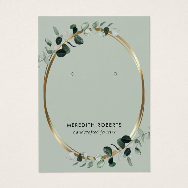 Eucalyptus Gold Metallic Oval Eige Carte d'afficha (Devant)