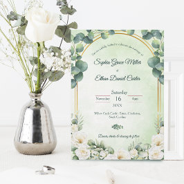 Eucalyptus Green Botanical Wedding Invitation Einladung
