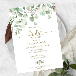 Eucalyptus Green Bridal Tea Party Invitation