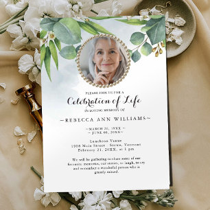 Eucalyptus Green Celebration of Life Invitation