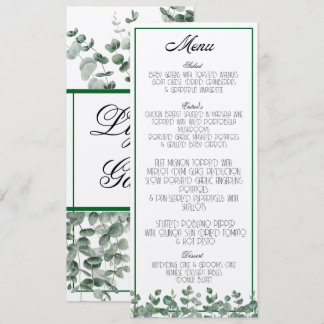 Eucalyptus Green Elegant Botanical Boho Menu