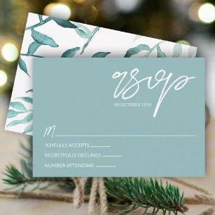 Eucalyptus Green, Feuilles d'hiver carte RSVP mari