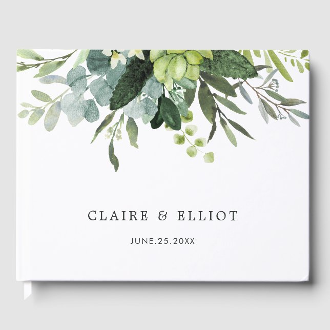 Eucalyptus Green Foliage Mariage Livre d'or (Recto)