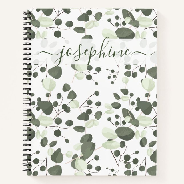 Eucalyptus green ist ein personalisiertes, elegant notizbuch (Vorderseite)