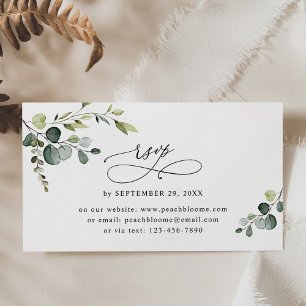 Eucalyptus Green Mariage en ligne Cartes RSVP