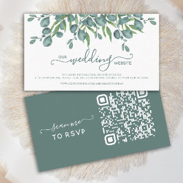 Eucalyptus Green QR Code Site Mariage Carte RSVP
