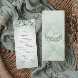 Eucalyptus Green Watercolor Menu Mariage