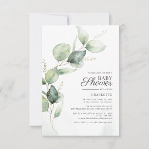 Eucalyptus Greenery Baby Shower Einladung