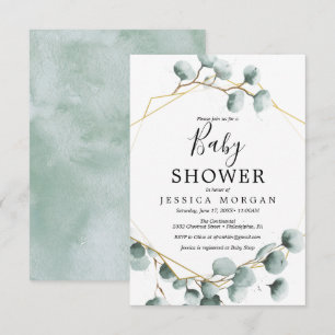 Eucalyptus Greenery Baby Shower Einladungskarte