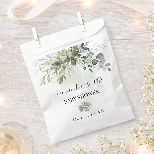 Eucalyptus Greenery Baby Shower Geschenktütchen (Ausgeschnitten)