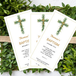 Eucalyptus Greenery Baptism Favor Bookmak Dankeskarte