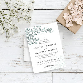 Eucalyptus Greenery Boho Elegant Wedding Einladung