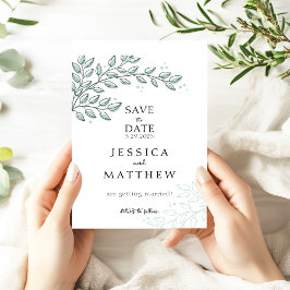 Eucalyptus Greenery Boho Elegant Wedding Save The Date