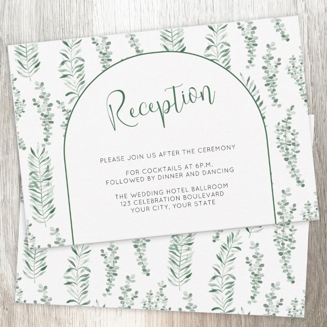 Eucalyptus Greenery Elegant Wedding Empfang Card RSVP Karte (Von Creator hochgeladen)
