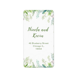 Eucalyptus Greenery Leaves Wedding  Adressaufkleber