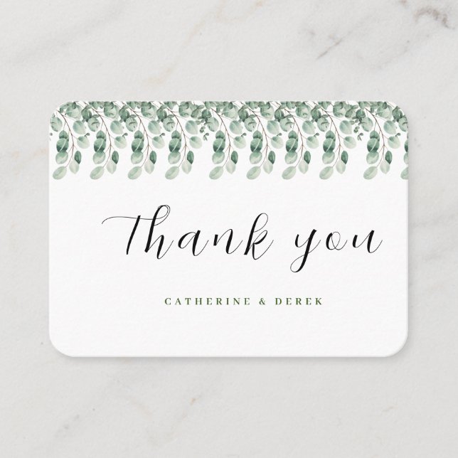 Eucalyptus Greenery Mariage Merci cartes (Devant)