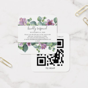 Eucalyptus Greenery QR Code Mariage Carte RSVP