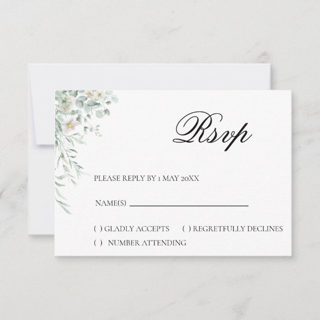 Eucalyptus Greenery RSVP Card Karte (Vorderseite)