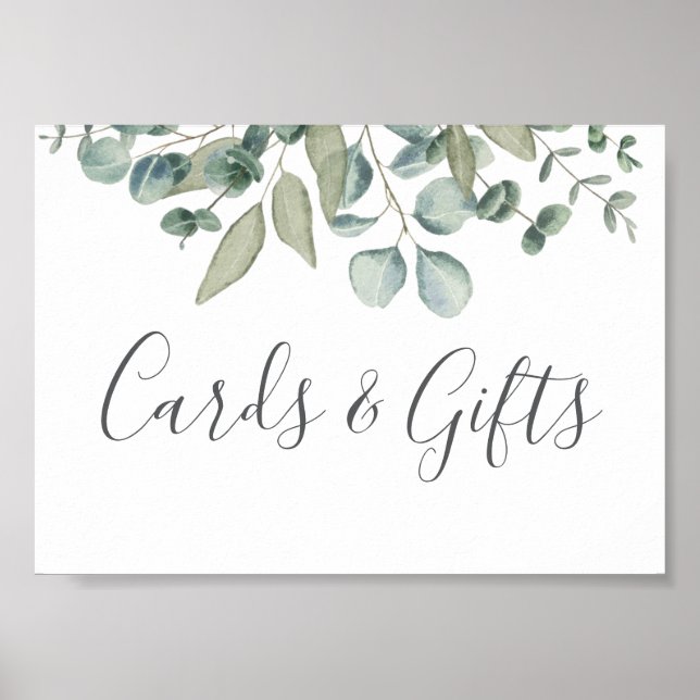 Eucalyptus Greenery Wedding Cards and Gift Poster (Vorne)