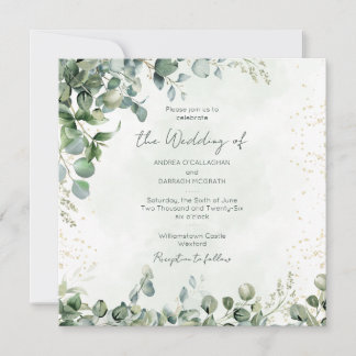 Eucalyptus Greenery Wedding Invitation 1001 Square Einladung