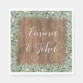 Eucalyptus Greenery Wedding Napkin | Rustic Serviette