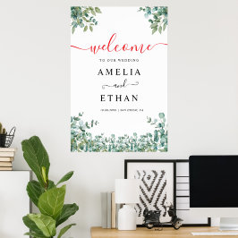 eucalyptus greenery wedding poster