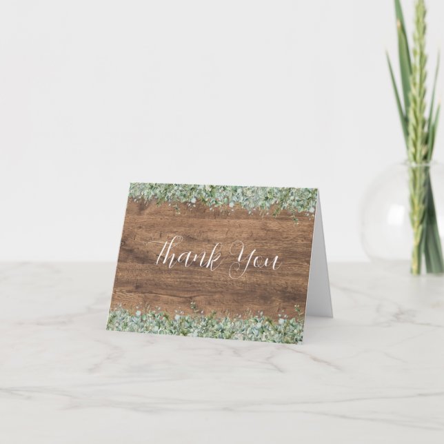 Eucalyptus Greenery Wedding Thank You Card Dankeskarte (Vorderseite)